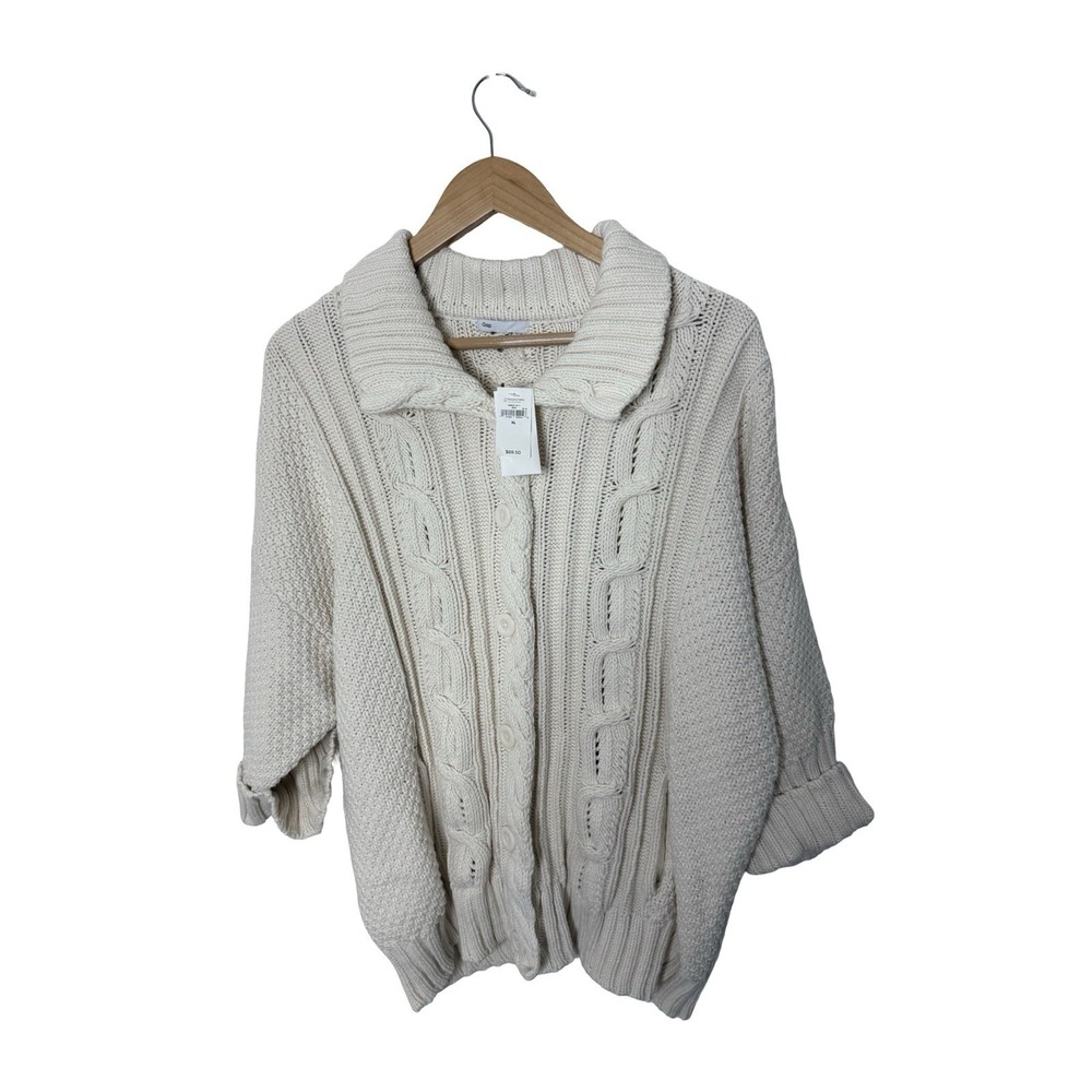 Gap cardigan sweater 2009 oversized cotton blend New with tags cream/white